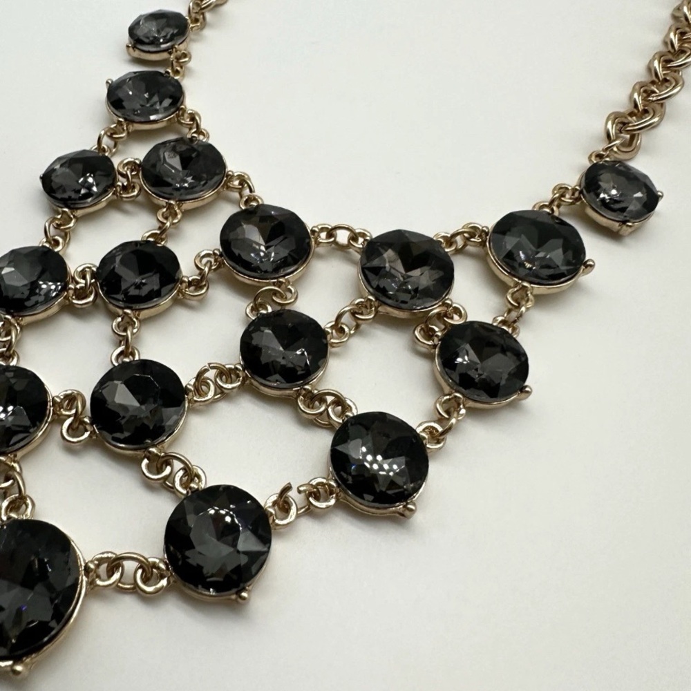 Elegant Black and Gold Statement Necklace